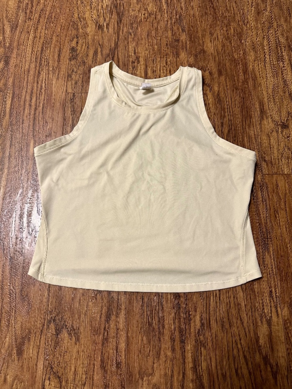 Yogalicious Women's Athletic Tank Top Faint Yellow Size Large